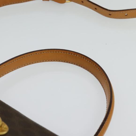 CELINE Macadam Canvas Hand Bag Pvc Leather Brown Gold - Picture 8 of 13